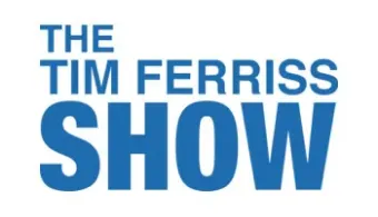 Logo text reading The Tim Ferriss Show in blue capital letters.